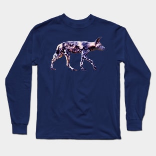 African Wild Dog Impressionist Artwork for Wild Dog Fans Long Sleeve T-Shirt